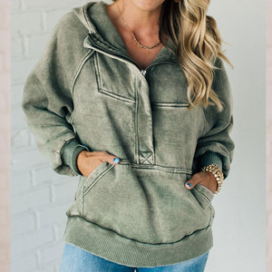 Sudadera con Capucha para Mujer, Diseño Moderno, Precio al por Mayor, Tela Ligera, Estilo Casual, Lavado Ácido - Product Image 6