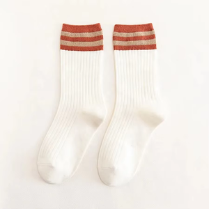 MKB ENTERPRISE Breathable Polyester Crew Sports <b>Socks</b> Men Striped Pattern Winter Cuff Comfortable Fit Everyday Use Wholesale - Product Image 1