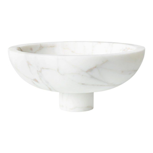 Meilleure Vente : Bol sur piétement en marbre blanc, bol à fruits en pierre naturelle sur pied, centre de table moderne, bol de service décoratif - Product Image 3