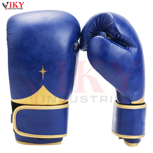 Gants de boxe de marque privée, qualité supérieure, durables, légers, tendance, design personnalisé, bleu royal et étoiles dorées - Product Image 1