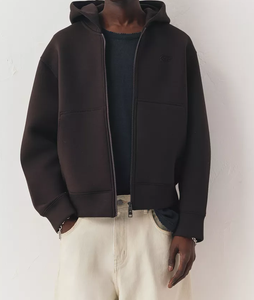 OEM Custom Men's Hoodie in 100% Cotton Fleece with <b>Zip</b> <b>Fastening</b> Long Sleeve and Kangaroo Pocket Quick Dry & Breathable - Product Image 5