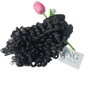 Most Famous Factory Produces Beauty Products For Women In Vietnam Double Drawn Pixie Curly Weft Hair 100% Human Hair
