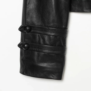 Vestes Courtes Homme Hiver 2026 en Similicuir Noir Style Urbain Rétro Napoléon avec Fermeture Éclair PU Coupe Slim - Product Image 5