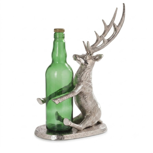 Luxury Silver Stag Head Wine Bottle Holder Creative Animal Single Bottle Display Rack For Home <b>Bar</b> Decor And Christmas Festive - Product Image 5