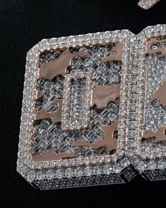 Customized Luxury Hip Hop Iced Out Moissanite <b>Pendant</b> 925 <b>Silver</b> Iced Out <b>Pendant</b> Pass Diamond Tester <b>Initial</b> Name <b>Pendant</b> Men - Product Image 3