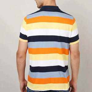 Camiseta Polo a Rayas Multicolor para Hombre, Ligera, Transpirable, Informal, con Logotipo Personalizado, OEM, ODM, Suministro de Fábrica - Product Image 3