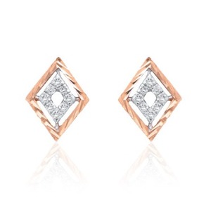 Pendientes de oro con diamantes naturales de primera calidad para mujer, elegantes, redondos, con corte brillante, joyería de moda nupcial, regalo, oro rosa, tamaño regular - Product Image 5
