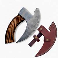 Hache à pizza artisanale en acier Damas Viking, manche en bois personnalisé, qualité industrielle, personnalisable, OEM, pour usage quotidien, coupe-viande, garantie 3 ans