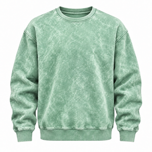 Sweat-shirts pour hommes à col rond surdimensionné, en coton 100% 380 g/m², couleur unie, avec logo imprimé personnalisé, appliqué, hiver - Product Image 4
