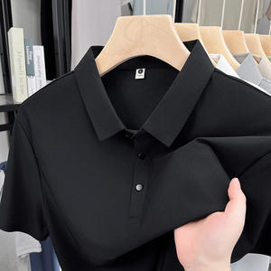 T-shirt d'été pour homme en soie glacée de haute qualité, sans repassage, sans coutures, couleur unie, style décontracté chic - Product Image 2