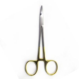 ที่จับเข็ม TC Webster ขนาด 13 ซม. แบบโค้ง ห่วงทองเรียบ สำหรับเย็บแผลผ่าตัด ทำจากสแตนเลสสตีล ใช้ในงานทันตกรรมและศัลยกรรม - Product Image 2