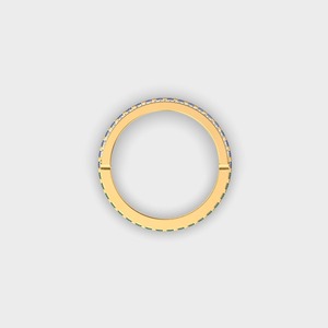 เครื่องประดับสั่งทำพิเศษ ทองคำแท้ 18K สีเหลืองทอง ประดับด้วยไพลินสีน้ำเงินธรรมชาติ เพชรแล็บ ทรงสามแถว แบบ Eternity สำหรับงานแต่งงาน ครบรอบแต่งงาน สามารถสวมซ้อนกันได้ - Product Image 6