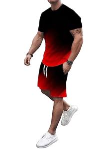 ชุดเสื้อผ้าสองชิ้นของผู้ชายชุดใส่สบายน้ำหนักเบาและมีสไตล์สำหรับฤดูร้อน - Product Image 3