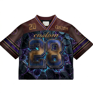 เสื้อเจอร์ซีย์ตาข่ายแบบซับลิเมชั่นสไตล์อเมริกัน แขนยาว ผลิตตามสั่งจากโรงงาน OEM สำหรับสตรีทแวร์ ชุดทีม แห้งเร็ว MOQ ต่ำ เสื้อกีฬา ด้านหน้า 100% ผ้าตาข่าย - Product Image 2