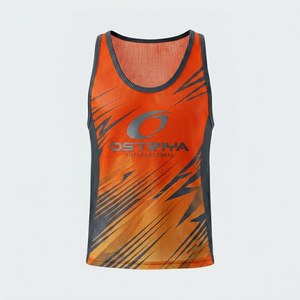 OSTRIYA INTERNATIONAL Breathable Mesh Soccer <b>Bibs</b> <b>Training</b> Vest Unisex Adult Sublimated Print Front Logo Sleeveless Athletic Fit - Product Image 2