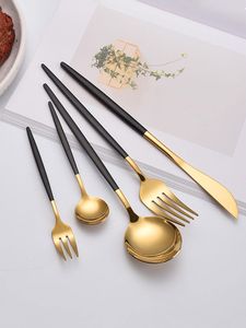 Luxury Black Gold Stainless Steel Cutlery <b>Set</b> Modern Flatware <b>Set</b> <b>Spoon</b> <b>Fork</b> <b>Knife</b> Dining Tableware <b>Set</b> - Product Image 3