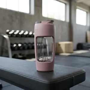 OEM 600ml BPA Free <b>Protein</b> Shaker <b>Bottle</b> Plastic Mixing Spring Ball Leakproof Handle Gym Sports Blender Cup Custom Logo - Product Image 5