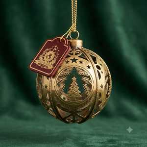 Custom Brass Square Crescent Moon Star Christmas Ornament <b>Stamped</b> <b>Metal</b> Holiday Tag Tree Hanging Pendant Wholesale - Product Image 3