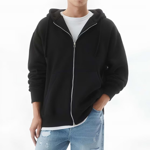 Sweat-shirt à capuche zippé en molleton surdimensionné pour homme, personnalisé, style streetwear - Product Image 1