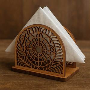Handcrafted wooden napkin holder artisan design tissue organizer dining table decor premium quality eco friendly sustainable - Product Image 5