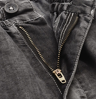 Üreticileri özel sizin şort erkekler Streetwear sıkıntılı Denim yama kamyon şoförü ceket iki parçalı Denim kısa setleri