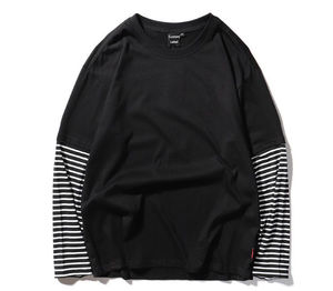 Custom printing <b>logo</b> t-shirt Custom <b>Logo</b> Long Sleeve T-Shirt Men's 100% Cotton Regular Fit Contrast Trim Casual O-Neck Knitted - Product Image 3