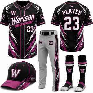 High Quality Youth Baseball Training Uniform Set Sublimation Polyester Made Plus Size Softball Teamwear Uniform Kit - Product Image 4