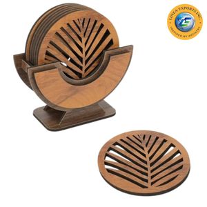 Ensemble de sous-verres en bois personnalisés faits à la main avec motif d'oiseau, sous-verres artisanaux - Product Image 2
