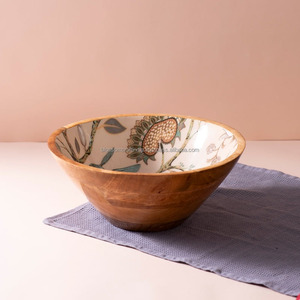 Bol en bois de manguier de qualité supérieure, design élégant fait main, parfait pour les cuisines modernes, la table à manger, le service des aliments, l'utilisation domestique - Product Image 1