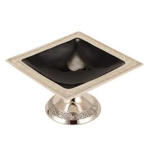Urban Luxe Classic <b>Square</b> Metal Bowl With Black Interior And Greek <b>Key</b> Design Polished Finish For Party Food Serving - Product Image 4