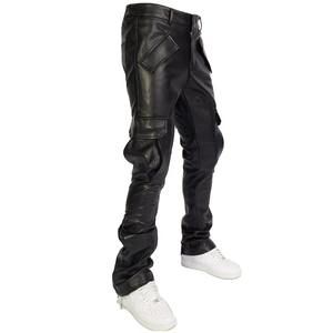 Pantalones de Lona y Cuero Vacuno para Hombre, Estilo Vintage de Invierno, Casuales, de Calle, Excelente Calidad, para Motociclismo, Impermeables, Resistentes al Viento, con Cierre de Cremallera - Product Image 1