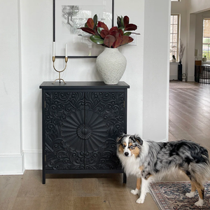 Armario de Cocina Alto de Madera Natural Moderno con Puertas Corredizas Estilo Granero, 10 Puertas Laterales, 2 Cajones y Estantes Ajustables - Product Image 3