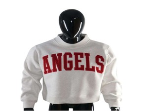 <b>Angels</b> Letter Print Crew Neck Sweatshirt Women White 100% Cotton Knitted Full Sleeve Autumn Style - Product Image 1