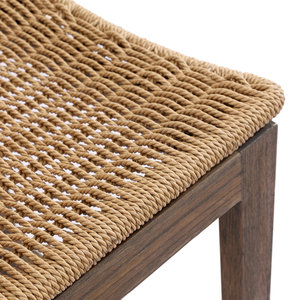 Tabouret de bar en corde tressée à la main avec structure en bois massif, fabrication de meubles sur mesure pour îlots de cuisine, bars, hôtels et projets hôteliers - Product Image 4