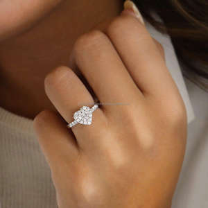 IGI/GIA Lab Grown Cut Diamond Anillo fino unisex Vintage 14K Oro amarillo para boda/aniversario/anillo de compromiso de fiesta para unisex - Product Image 1