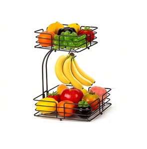 Grand panier à fruits en fer avec structure stable, conçu pour contenir plusieurs fruits tout en améliorant l'esthétique de la cuisine - Product Image 3