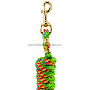 Laisse pour cheval en sangle de nylon, corde de laisse de 2 mètres, bicolore, avec crochet à clip robuste, logo personnalisé, vente en gros de laisses en nylon - Product Image 6