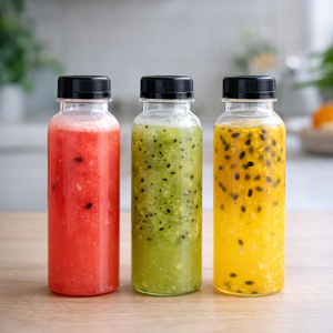 Botella Cuadrada de Plástico PET de 350-500 ml con Tapa Hermética para Bebidas, Jugos, Refrescos y Champán, Segura para Aceites Esenciales - Product Image 2