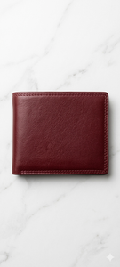 Cartera de Cuero Genuino Crazy Horse de Grano Completo para Hombre Wriza con Ventana para Identificación con Bloqueo RFID y Caja de Regalo Premium en Color Borgoña Personalizado - Product Image 5