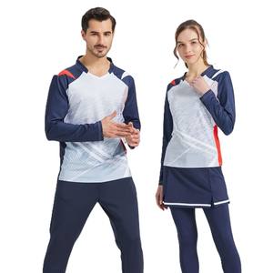 Chemise de badminton personnalisée imprimée pour hommes et femmes, taille plus, respirante, 100% polyester, short de sport, uniforme de tennis - Product Image 5