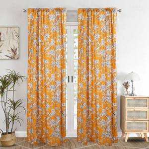 Juego de 2 paneles de cortinas modernas de algodón estampado para ventana francesa, con sombreado ligero, para todas las estaciones. - Product Image 4