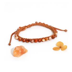 Pulsera de Macramé Gardenia de Moda, Hecha a Mano, con Cuentas Coloridas Marrones, Cordón Ajustable, Joyería Boho de Alta Calidad, Unisex, Regalo Diario - Product Image 1