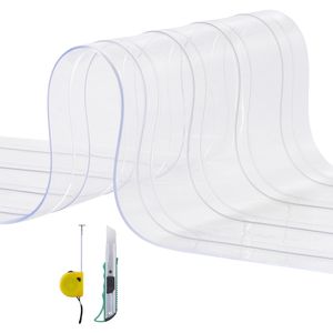 Tenda a Strisce in PVC Trasparente Nervato, Larghezza 8 Pollici, Lunghezza 75 Piedi, per Porte Industriali, Rotolo Grande - Product Image 1