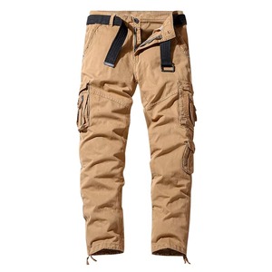 Men's Casual Canvas <b>Cargo</b> Pants Flat Mid Rise Button Fly 100% Cotton Comfortable Quick Dry Classic Straight Leg Active Daily - Product Image 6