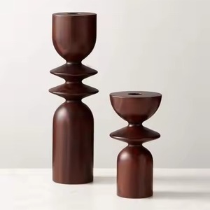Porte-bougie en bois de style farmhouse, support décoratif pour bougie, pour décoration intérieure rustique - Product Image 3
