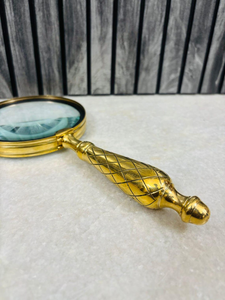 Vintage Metal Magnifying Glass with Round Lens Decorative Handheld <b>Reading</b> Magnifier Gold Finish Classic Desk <b>Accessory</b> Gift - Product Image 2