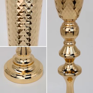 Vase à fleurs en laiton glamour de haute qualité, décoration de mariage, vase à fleurs en métal, style européen - Product Image 4