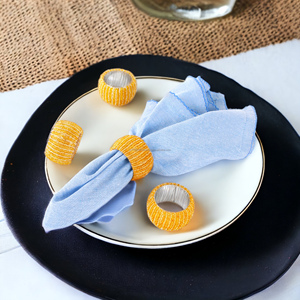 แหวนผ้าเช็ดปากทำมือแหวนผ้าเช็ดปากแฟนซีลูกปัดคริสต์มาส - Product Image 2