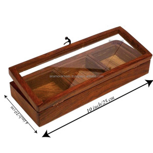Boîte organisateur d'épices en bois rustique, conteneur de rangement multifonctionnel pour la cuisine - Product Image 4