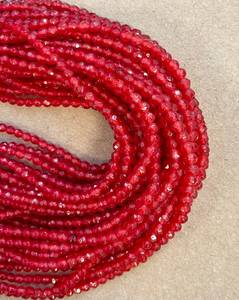 Cuentas de Jade Rojo Facetadas Redondas, Hilo de Piedras Naturales Verdes para Joyería, Cuentas Sueltas al por Mayor - Product Image 2